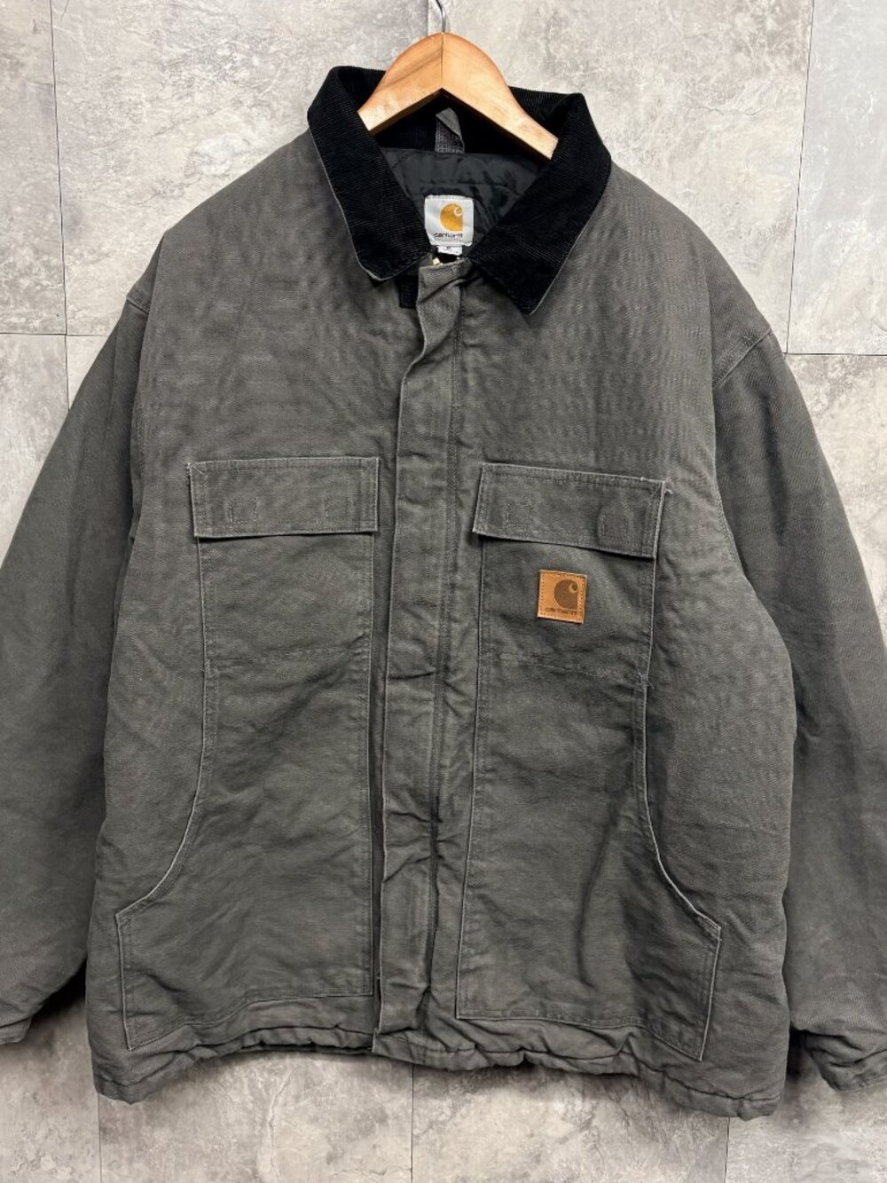 Carhartt C26 Arctic Coat Men's XL Gray Quilted Lined Duck Canvas Workwear